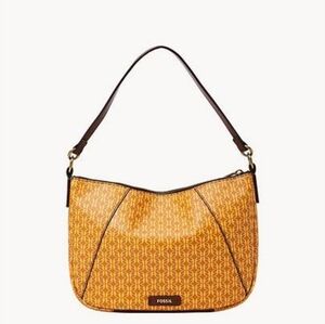 Fossil Monogram SkylerShoulder Bag – Crossbody Option, Golden Orange